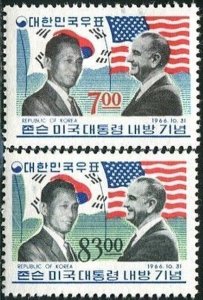 Korea South 1966 SG667 Presidents Pak and Johnson set MNH