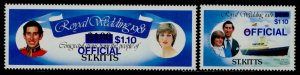 St Kitts O27a-8a MNH Royal Wedding, Ship, Ultra o/p