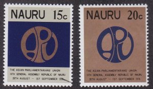 Nauru # 182-183, Asian Parliamentary Union, NH, 1/2 Cat.