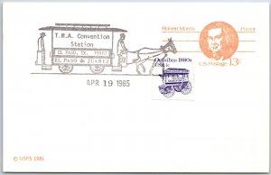 US SPECIAL EVENT POSTMARK POSTAL CARD T.N.A. CONVENTION AT EL PASO TEXAS 1985