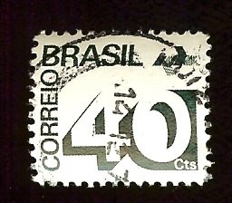 Brazil 1254 40c Numeral, Post Office Emblem, 1973 used