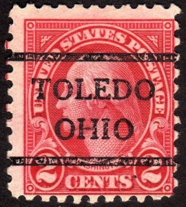 1924, US 2c, George Washington, Used, Toledo precancel, Sc 583