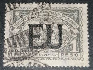 Colombia SCADTA 1 peso EU overprint