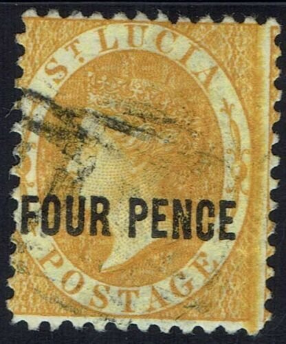 ST LUCIA 1882 QV FOUR PENCE PERF 12 USED  