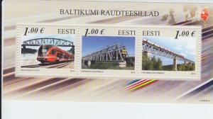 2012 Estonia Railroad Bridges SS (Scott 714) MNH