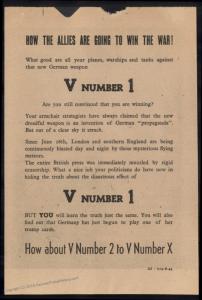 3rd Reich Germany V1 Rocket 1944 Bombing England Italy Propaganda Leaflet 90619