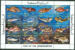 1983 Libya 1138-1153KL Sea fauna​​​​​​​