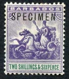 Barbados SG115 1903 2/6 Violet and Green SPECIMEN M/M 