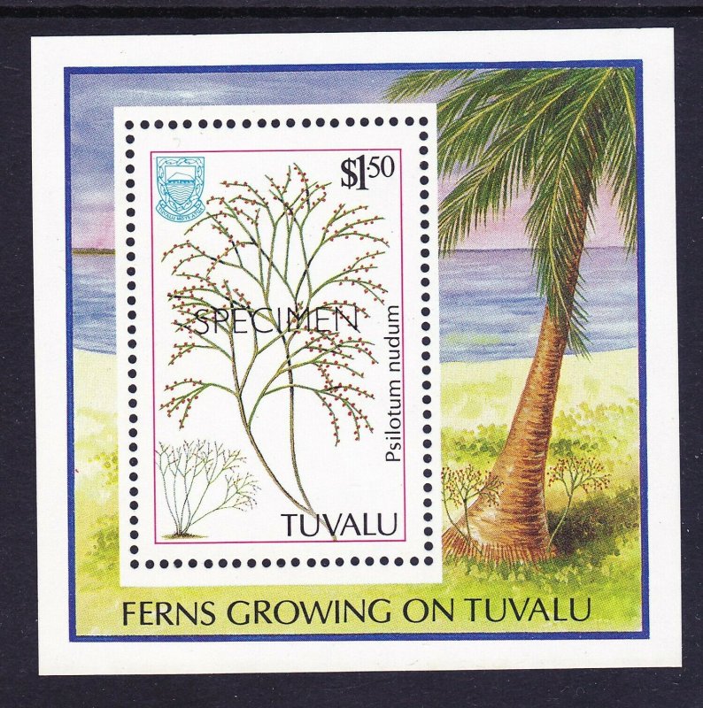 Tuvalu 442 MNH OG 1987 SPECIMEN OP Fern Souvenir Sheet Very Fine