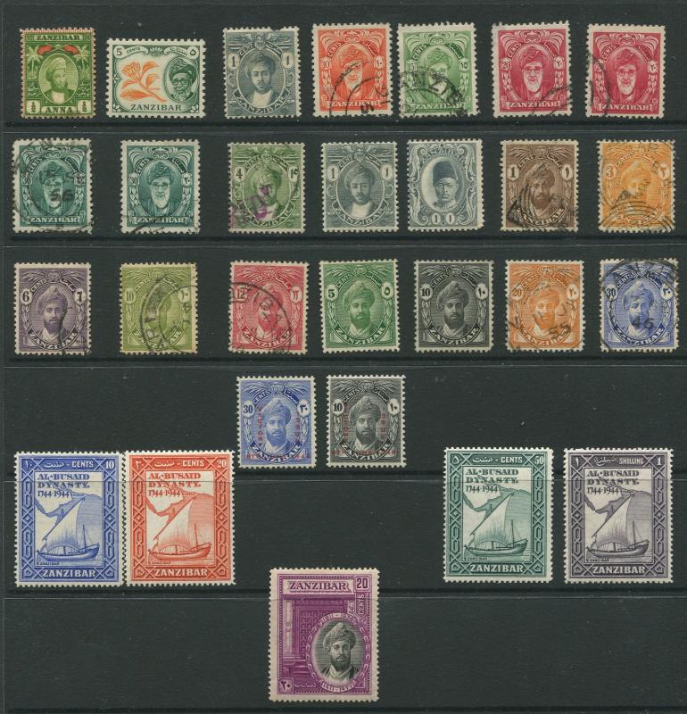 Zanzibar small collection of 28 St  Mint and Used