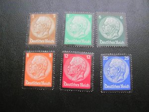 GERMANY 1934 MNH SC 436-41 HINDENBURG MEMORIAL SET SUPERB 140 EUROS (118)