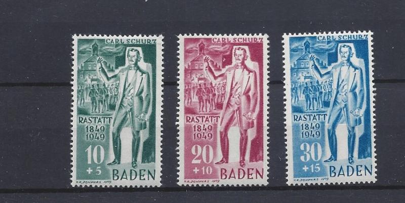 Germany (Baden), 5NB9--5NB11, Occupation Stamps Singles, **MNH**, (LL2019)