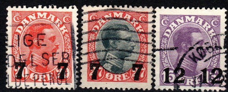 Denmark #182-4  F-VF Used CV $25.50 (X9152)