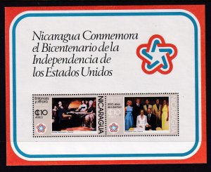 Nicaragua C912 US Bicentennial Footnoted Souvenir Sheet MNH VF