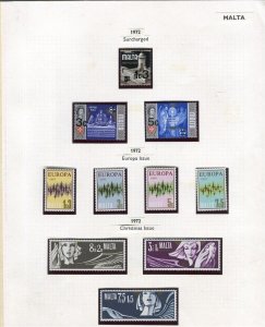 MALTA; 1972 early QEII Pictorial issues fine Mint small Lot of SETS