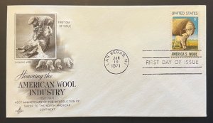 AMERICAN WOOL INDUSTRY JAN 19 1971 LAS VEGAS NV FIRST DAY COVER (FDC) BX2A1