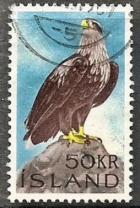 Iceland 378 Used 1966 White-tailed Sea Eagle CV $12.50