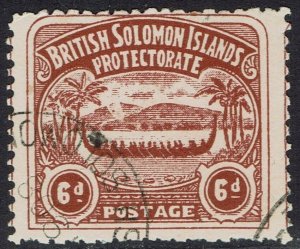BRITISH SOLOMON ISLANDS 1907 LARGE CANOE 6D USED