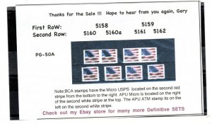 5158 5159 5160 5160a 5161 5162  (CLEAR PERFs & NO CORNERS)  MNH 50A