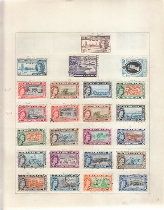 BAHAMAS 4 ALBUM PAGES OF MINT/USED VALUES/SETS 