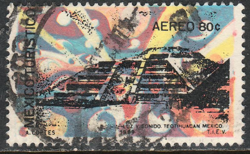 MEXICO C354, TOURISM PROMOTION, TEOTIHUACAN PYRAMID. USED (1256)