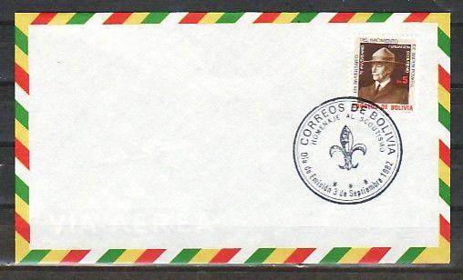 Bolivia, Scott cat. 683. 75th Anniversary of Scouting. First day cover. ^