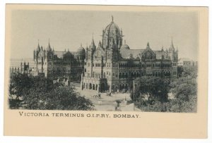 Postcard India 1910 Bombay Railway Station Victoria Terminus GIPRy