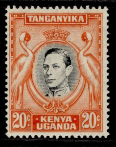 KENYA UGANDA TANGANYIKA GVI SG139b, 20c black & orange, M MINT. Cat £28.