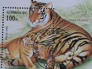 AZERBAIJAN-1994-SC#469- TIGER FAMILY  CTO S/S VERY FINE