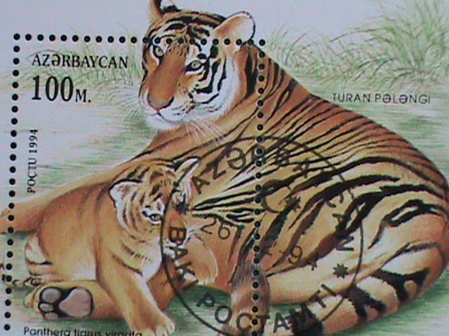 AZERBAIJAN-1994-SC#469- TIGER FAMILY  CTO S/S VERY FINE