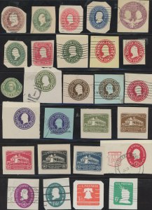 USA Cut Squares, Entires, Postal Cards, Aerogrammes Assortment - Cat $???