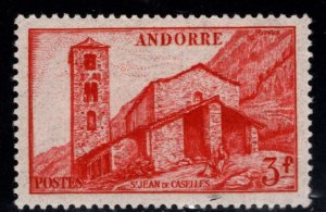 (French) Andorra Scott 115 MH* 3 Franc stamp