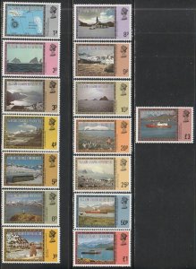 1980 Falkland Islands - Sc 1L38-1L52 - MNH VF - 15 single - Dependencies