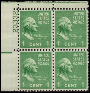 US #804 WASHINGTON MNH UL PLATE BLOCK #23332