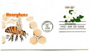 U599 Honey Bee Embossed Envelope Colonial FDC