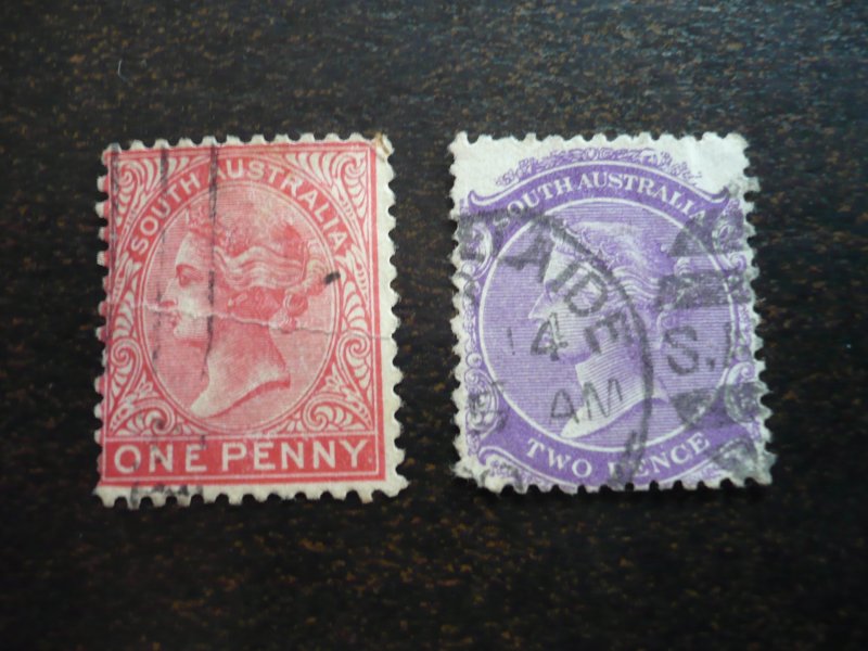 Stamps - South Australia - Scott# 115-116 - Used Partial Set of 2 Stamps