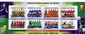 Comoro Islands 98 World Cup France Sc # 948 Shlt (8) mnh vf 