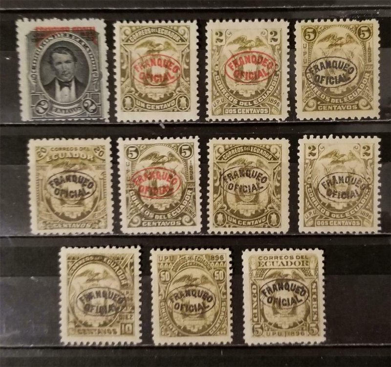 ECUADOR Official Stamp Lot MH OG T2309
