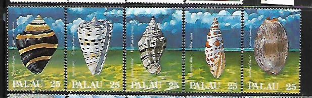 PALAU, 191-195, MNH, SEASHELLS