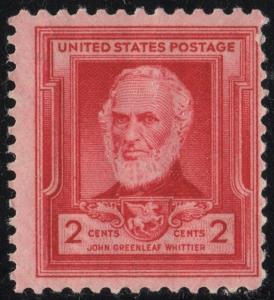 SC#865 2¢ Famous Americans: John Greenleaf Whittier Single (1940) MNH