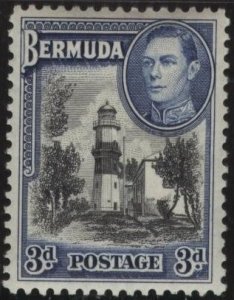 Bermuda 121A (mh) 3p St. David’s lighthouse, dp ultra & black (1942)
