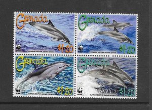 DOLPHINS - GRENADA #3654a  WWF   MNH