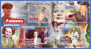 Stamps. Famous people.  Politicians 2019 1+1 sheets perforated