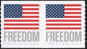 SC#5788 (Forever) Freedom U.S. Flag Coil Pair: APU (2023) SA