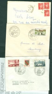 France 1941-56-58. 3 Postal Used Covers. Adr: France-Germany-Switzerland.