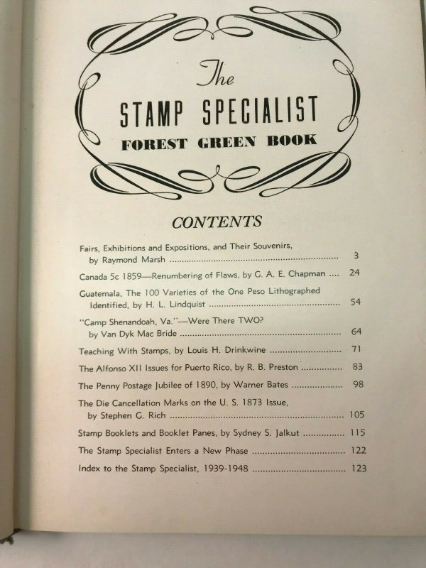 The Stamp Specialist, Forest Green Book (1948), Lindquist, Hard Bound