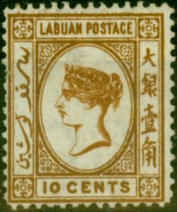 Labuan 1880 10c Brown SG8x Wmk Reversed Fine Unused