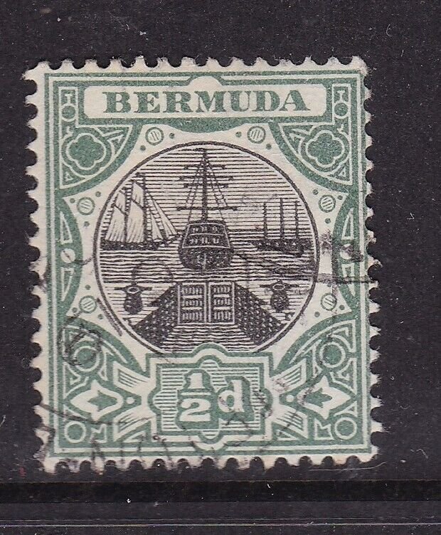 Bermuda 1902 1/2d Dry Dock Crown CA Wmark Very Fine Used SG 31 VGC