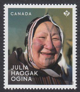 CANADA 2025 MNH = INDIGENOUS LEADERS = Julia Haogak Ogina- Inuit, Stamp from S/S