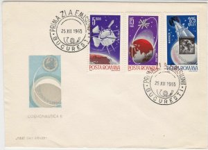 Romania 1965 First Day Issue Space Stamps Cover ref R 18673